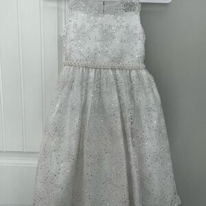 American Princess NWOT SZ 10 Glittering Silver Lace Dress